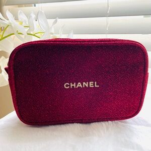 Chanel Red Holiday cosmetic pouch